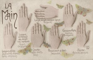 La mano (litografia a colori) da French School
