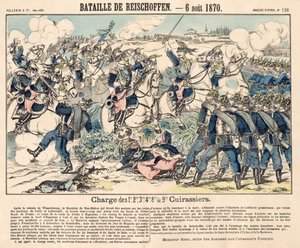 La carica eroica della cavalleria francese durante la battaglia di Reichshoffen, 6 agosto 1870 da French School