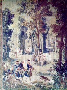 La caccia di Luigi XV, arazzo (metà XVIII secolo) da French School