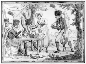 Gli ussari e la vivandiera, 1803 da French School