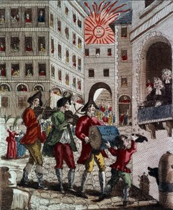 La gioia del popolo francese, che celebra il re e il richiamo del Parlamento nel settembre 1788