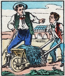 Il giardiniere. Incisione in "La chanson des métiers". Immagine di Epinal, fine XIX secolo. Collezione privata