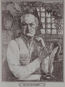 Il Marchese de Sade (1740-1814) in prigione da French School