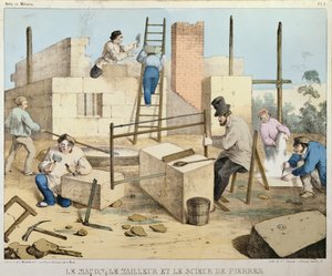 Il muratore, il tagliapietre e il segatore di pietre, c.1860