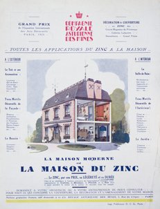 La casa moderna è una casa di zinco, pubblicità dalla rivista L