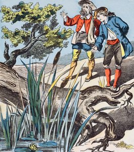 La quercia e la canna, illustrazione dalle Favole di La Fontaine da French School