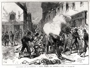 La Comune di Parigi: Una barricata a Issy, 2 maggio 1871 da French School