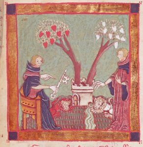 Il testamento dei filosofi, da un manoscritto di Alchimia, XIV secolo
