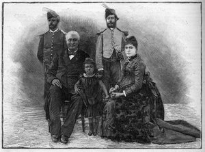 Il presidente di Haiti Etienne Felicite Solomon (1820-1888) con la sua famiglia e gli aiutanti di campo