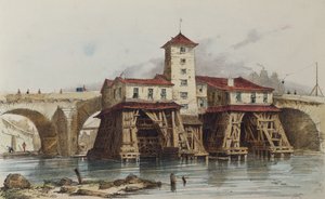 La pompa di Pont Notre Dame, 1836 da French School