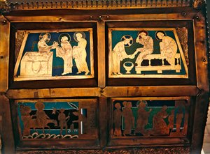 La resurrezione di Lazzaro, (dettaglio) della Chasse di San Marco, c.1210-30 da French School