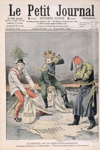 La resurrezione della questione dei paesi orientali e dei Balcani, illustrazione di copertina da Le Petit Journal, 18 ottobre 1908