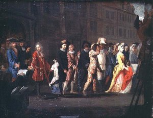 Il Ritorno dei Commedianti Dopo la Soppressione della Comédie Italienne, 1697 da French School