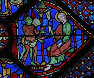 San Giacomo: i demoni si lamentano con San Giacomo (dettaglio) da French School
