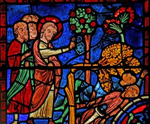 La finestra di San Martino: il santo fa cadere un albero sui pagani