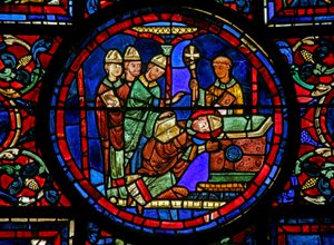 La finestra di San Martino: il santo è consacrato vescovo di Tours da French School