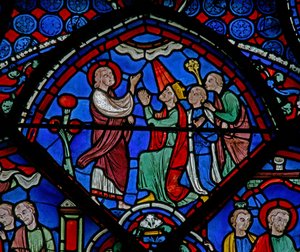 La finestra di San Tommaso: predica il Vangelo a un re da French School