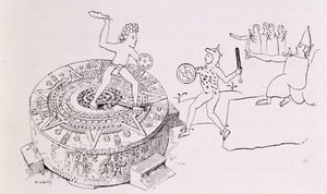 Il Temalacati, o Pietra Gladiatoria, dal Codice Ramirez, da 