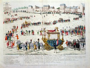 La traslazione delle spoglie mortali di Voltaire (1694-1778) al Pantheon di Parigi il 10 luglio 1791