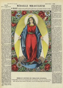 La Vergine Maria e la Medaglia Miracolosa (litografia a colori)