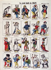 La grande famiglia dei gatti - Immagine di Epinal da French School