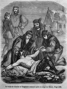 Il corpo di Carlo il Temerario (1433 - 1477) trovato dopo l