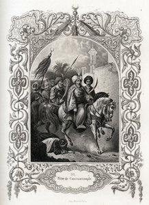 La cattura di Costantinopoli nel 1453 da parte delle forze ottomane. Incisione per illustrare Histoire des popes di Maurice Lachatre (1814-1900), librairie du progres, Parigi. da French School