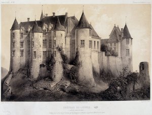 Il castello di Luynes - litografia da French School
