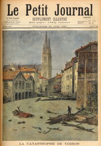 La catastrofe (inondazione) del villaggio di Voiron (Isère) Francia in 