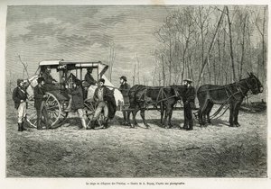 Il corso o diligenza sul cavallo delle praterie, disegno di A.Dupuis, per illustrare la storia di un