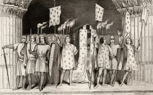 Il neonato morto Giovanni I (1316) il Postumo proclamato Re al suo funerale, da 