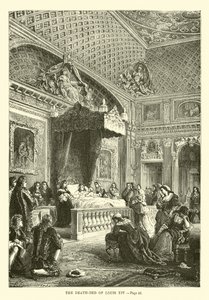 Il letto di morte di Luigi XIV da French School