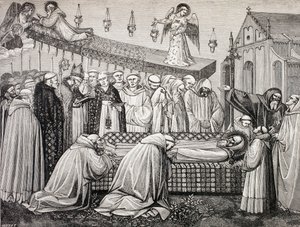 La morte di San Benedetto da Norcia nell