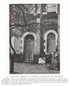 La porta del coro della chiesa abbaziale di Solesmes, Francia da French School