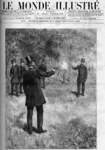 Il duello del Generale Georges Boulanger (1837-1891), Ministro della Guerra e Barone Lareinty, Senatore. Incisione in 