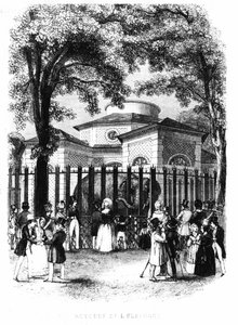 La rotonda degli elefanti del giardino delle piante a Parigi - incisione da French School