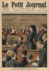 La fine di un processo sensazionale, Marguerite Steinheil ascolta il verdetto, illustrazione di copertina da 