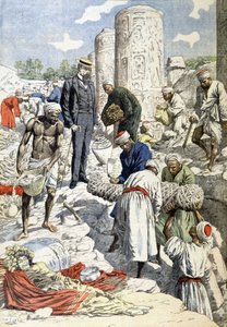 Gli scavi del Sig. Gayet ad Antinoé - in "Le Petit Journal" del 10/01/1904 (incisione) da French School