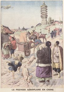Il primo aeroplano in Cina, illustrazione da Le Petit Journal aprile 1911 da French School