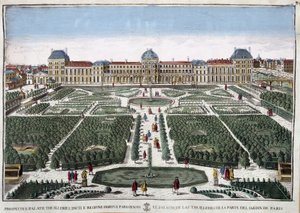 I giardini e il palazzo delle Tuileries - incisione