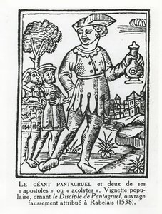 Il gigante Pantagruel e due dei suoi apostoli, da 