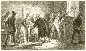 La testa della Principessa di Lamballe mostrata alla Regina da French School