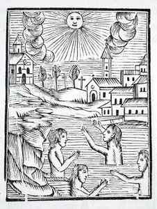 Le acque curative di Alise, Borgogna, luogo di morte di Santa Reine, sono visitate dai malati da French School