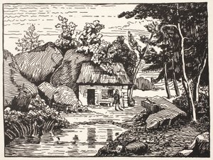 La capanna di J.J. Rousseau da French School