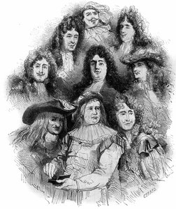 Gli interpreti di Molière alla Comédie Française nel 1862-1863. Dal basso verso l
