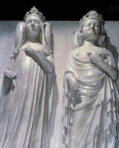 Depositi di marmo della Regina Giovanna di Evreux (1307-1371) e del Re Carlo IV il Bello (1294-1328) da French School