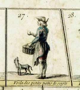 Il mercante di panini di segale. Dettaglio di un gioco dell