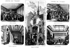 Gli uffici del Figaro, 26 rue Drouot, Parigi, 1874 da French School