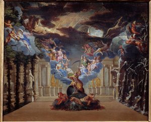 Il palazzo del tempo, decorazione del prologo di Atys di Jean Baptiste Lully da French School