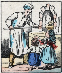 Il pasticcere. Incisione in "La chanson des métiers". Immagine di Epinal, fine XIX secolo. Collezione privata da French School